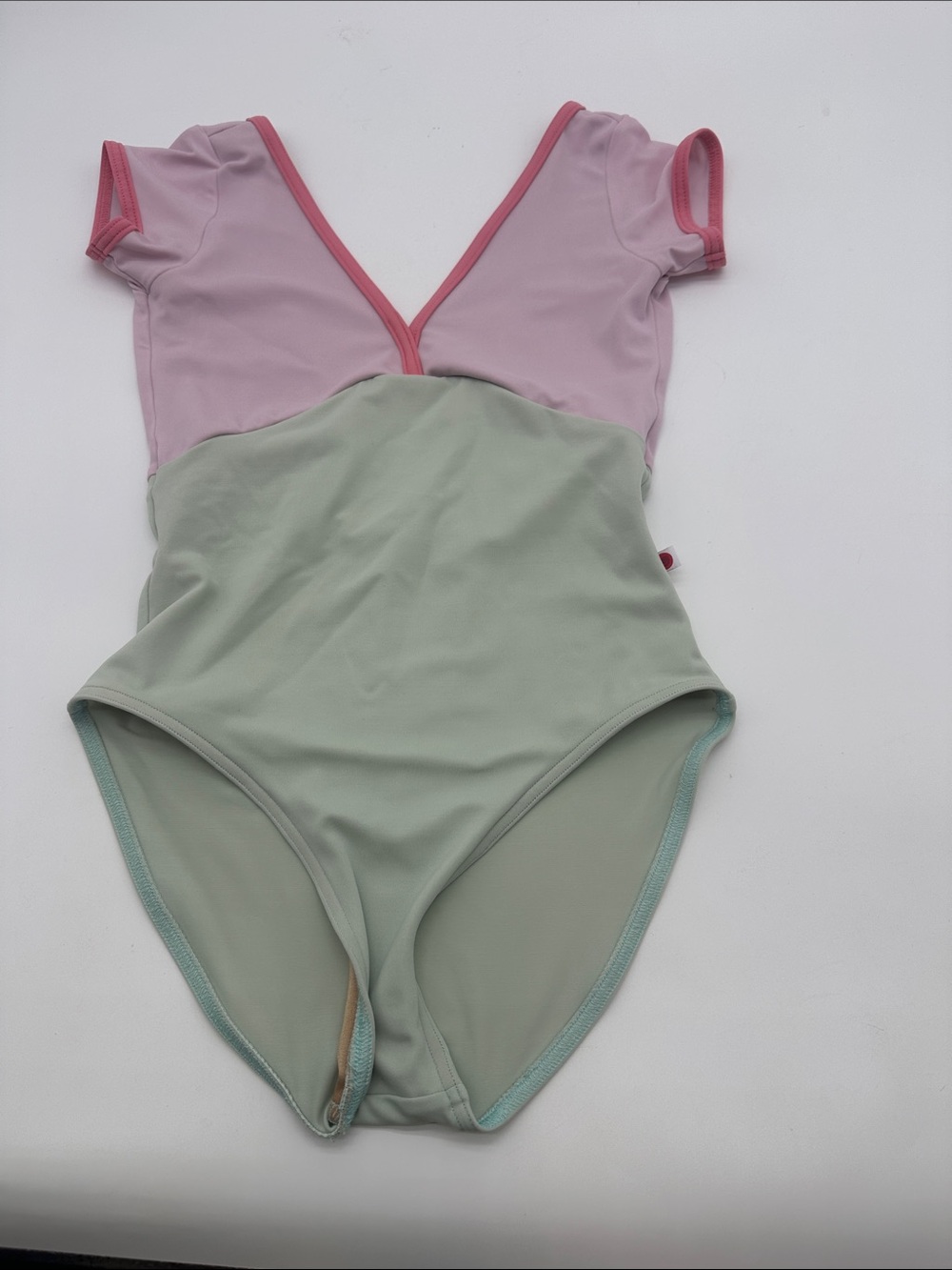 Yumiko leotard in Pink and Sage